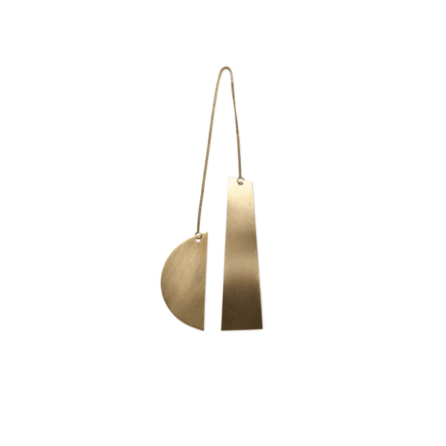 Ornamento em latão Twin Half Moon Brass - Ferm Living