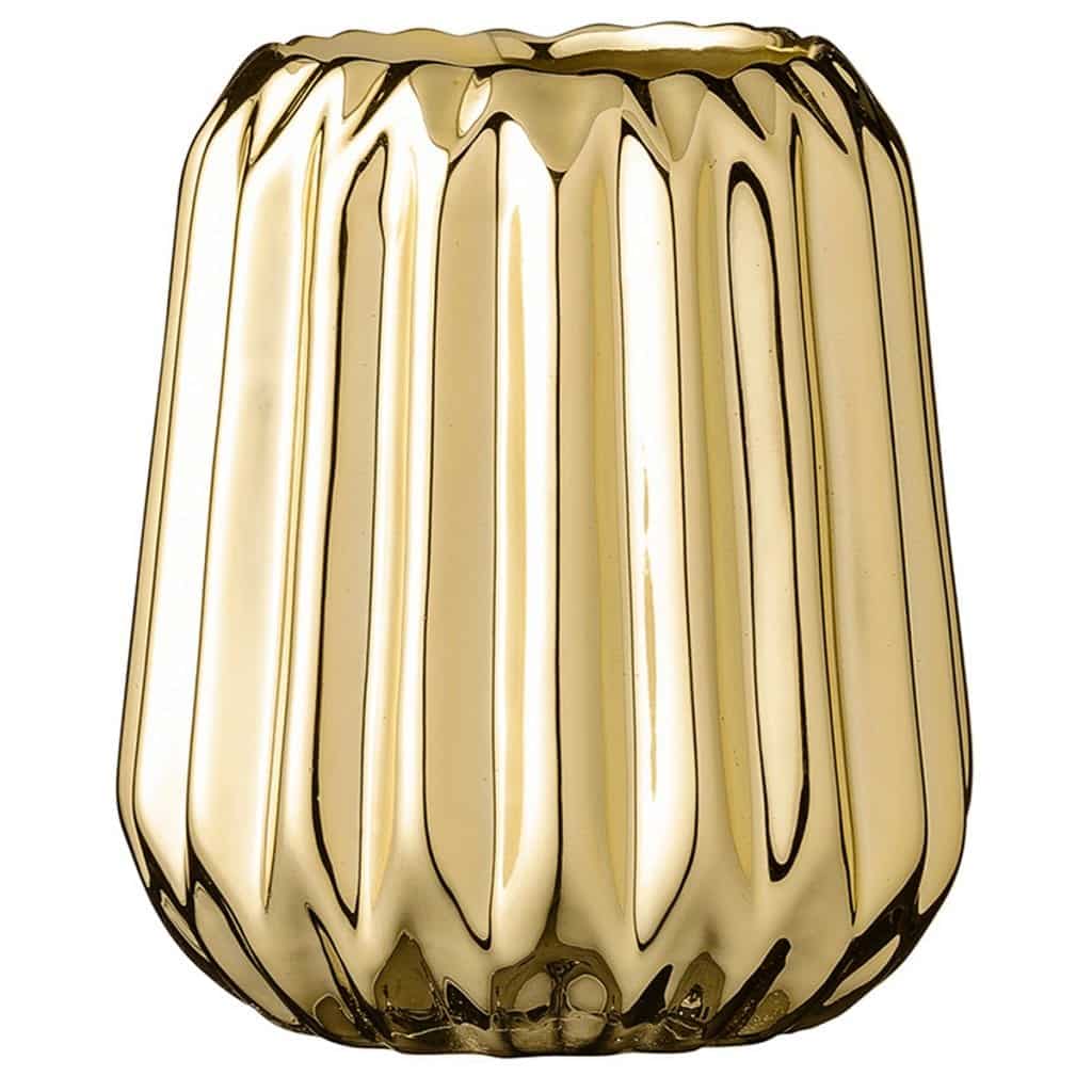 Fluted Golden Decorative Vase 3 Bloomingville