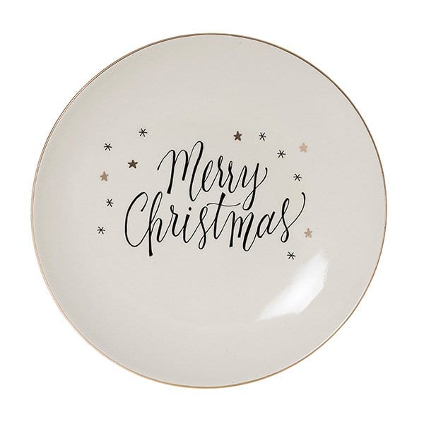 Prato Decorativo Noel – Merry Christmas – Grande (20cm) – Bloomingville