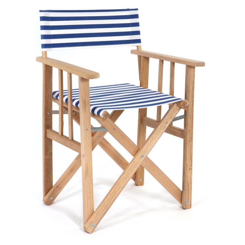 Director Chair Stripes Blue White