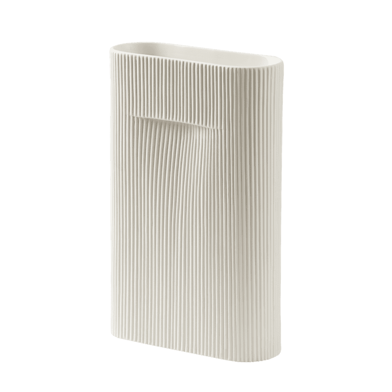 Ridge Vase Medium Off White