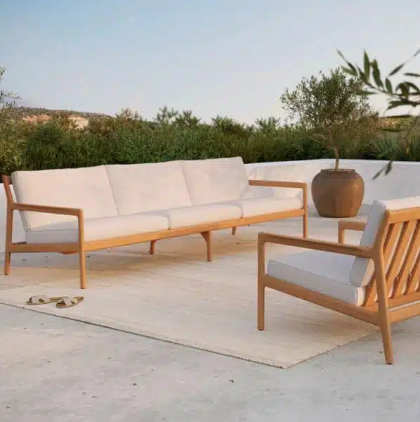Ethnicraft - Sofá Exterior - Teak Jack 3 Teak-Jack-outdoor-sofa-large---off-white