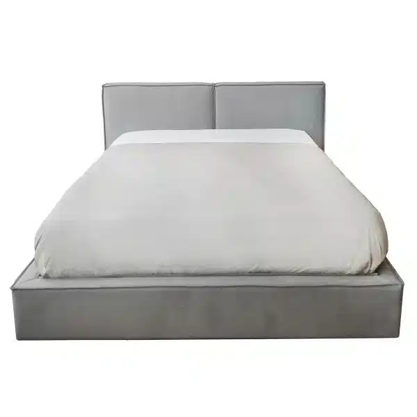 Custom bed Casas Com Design 1300 fabric Fox Light Grey w raised bed