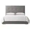 cama estofada cabeceira pregas