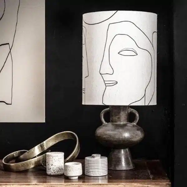 HK Living - Candeeiro de mesa - Printed Faces 3 Printed Faces HK Living