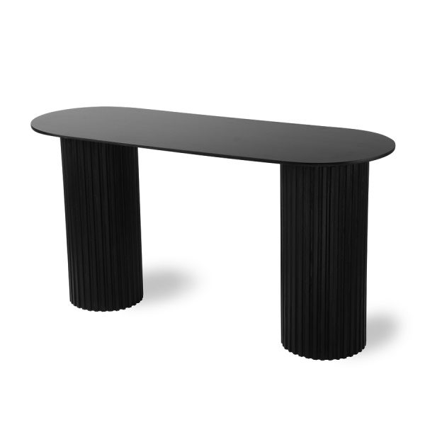 Pillar side table oval black
