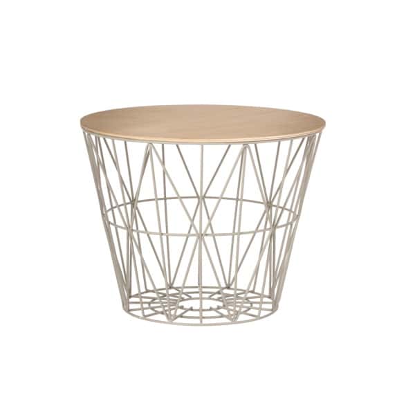 Wire Basket with Smoked Oak Top