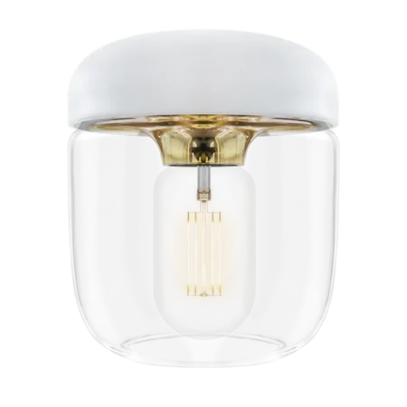 Candeeiro Acorn White Brass