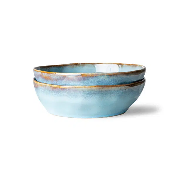 HK Living - Taças - 70s Ceramics Pasta Bowls Lagune 1 HK LIVING 70S CERAMICS PASTA BOWLS, LAGUNE
