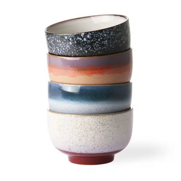 HK Living - Taças - 70s Ceramics Nooddle Bowls Astra 1 70S CERAMICS NOODLE BOWLS (SET OF 4)