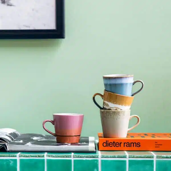 HK Living - 70s Ceramics - Capuccino Mugs Meteor 2 70S CERAMICS: CAPPUCCINO MUGS, METEOR (SET OF 4)