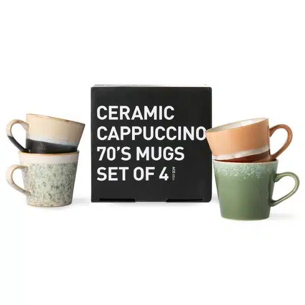 HK Living - 70s Ceramics - Cappuccino Mugs Virgo 2 70S CERAMICS CAPPUCCINO MUGS, VIRGO