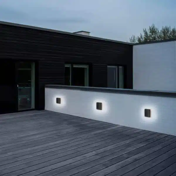 Candeeiro de parede de Exterior - Artego Square 3 Artego Square Wall light Black Outdoor