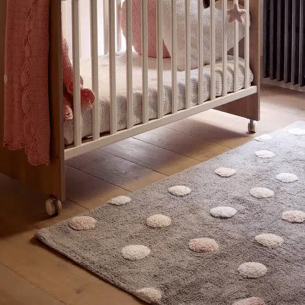 Lorena Canals - Tapete Tricolor - Polka Dots Grey/Pink 4 Lorena Canals - Tapete Tricolor - Polka Dots Grey/Pink