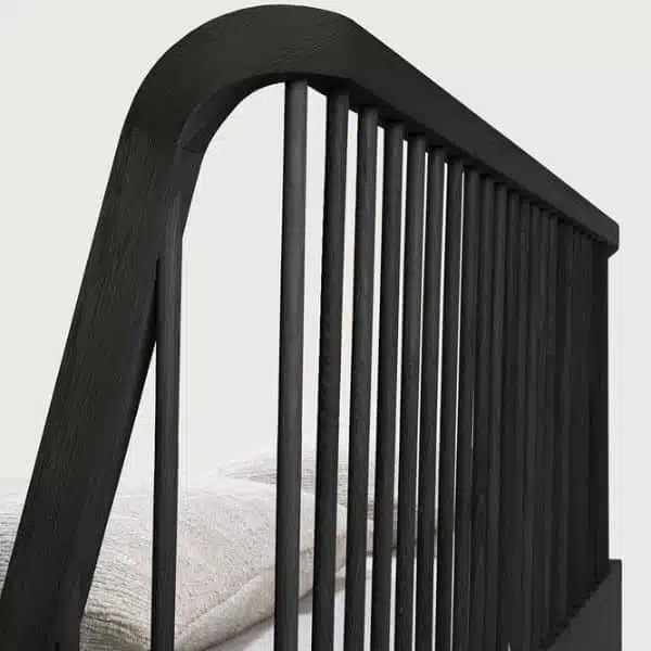 Ethnicraft - Cama de Casal - Oak Black Spindle 6 Ethnicraft Spindle Bed Black Oak