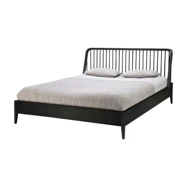 Ethnicraft - Cama de Casal - Oak Black Spindle 1 Ethnicraft Spindle Bed Black Oak