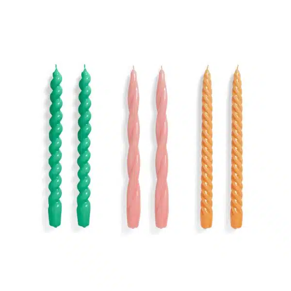 HAY - Velas - Long Mix conj. 6 1 HAY CANDLE-LONG MIX SET OF 6-GREEN DARK ROSE TANGERINE