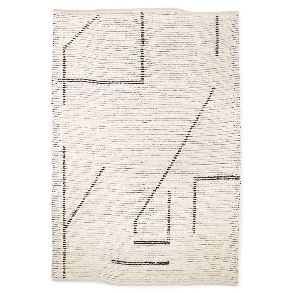 HKLIVING HAND WOVEN COTTON RUG CREAM_CHARCOAL (200X300)
