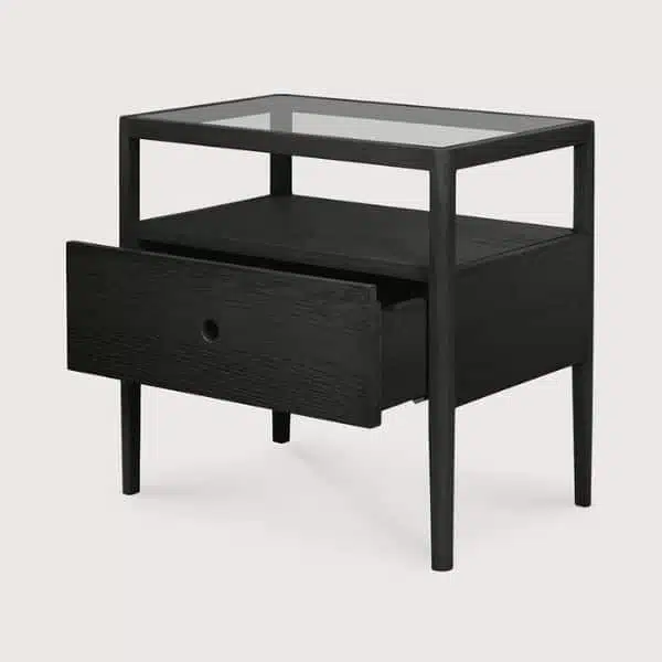 Ethnicraft - Mesa de Cabeceira - Spindle Oak Black 6 Ethnicraft Spindle Bedside table Oak Black