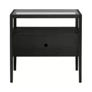 Ethnicraft - Cama de Casal - Oak Black Spindle 22 Ethnicraft Spindle Bedside table Oak Black