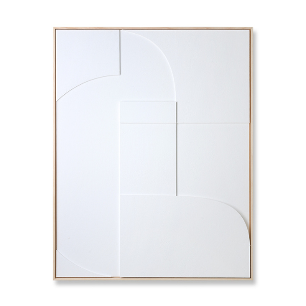 HKliving – Framed Relief Art Panel White A XL
