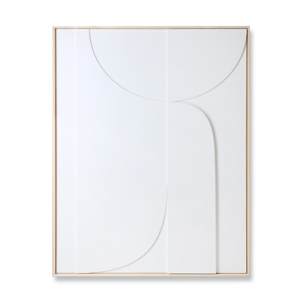 HKliving – Framed Relief Art Panel White B XL