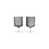 Ferm Living - Copos de Vinho Ripple - Smoked Grey