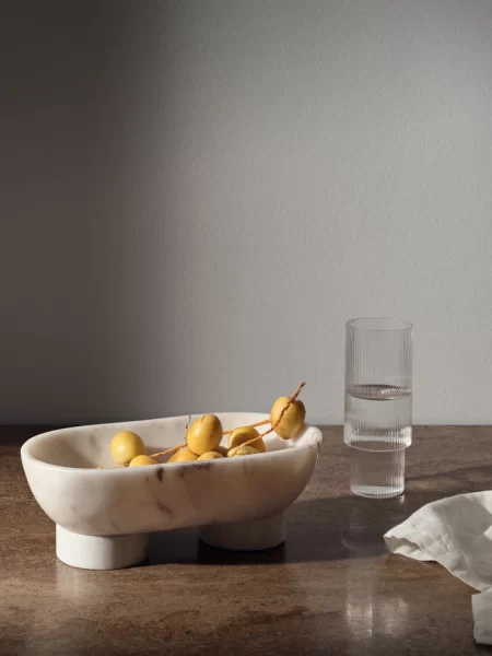 Ferm Living Taça Alza Bowl Mármore Branco