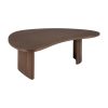 Mesa de centro Boomerang da marca Ethnicraft em madeira de Teca com acabamento castanho